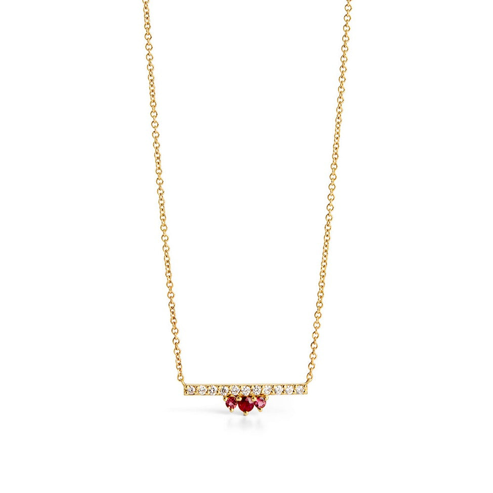 Pink Blossom on Diamonds Necklace