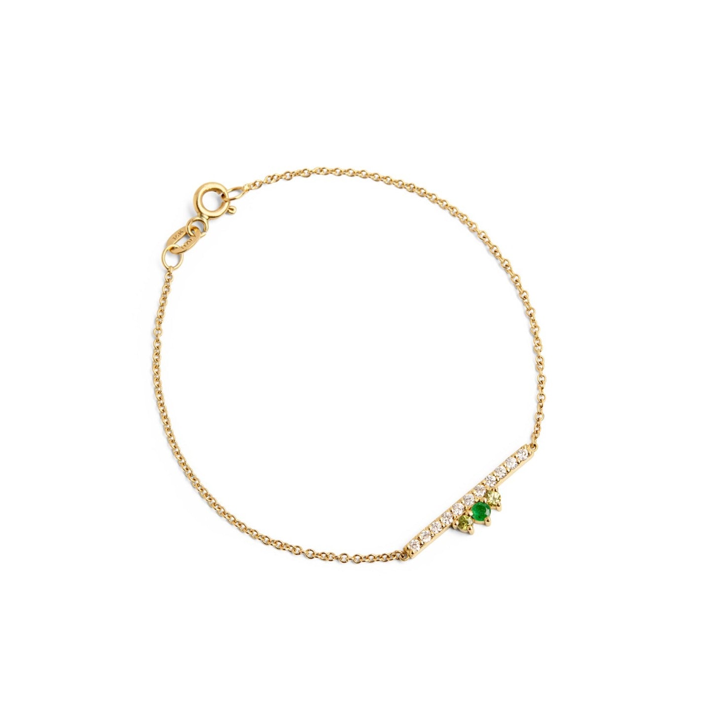 Green Blossom on Diamonds Bracelet