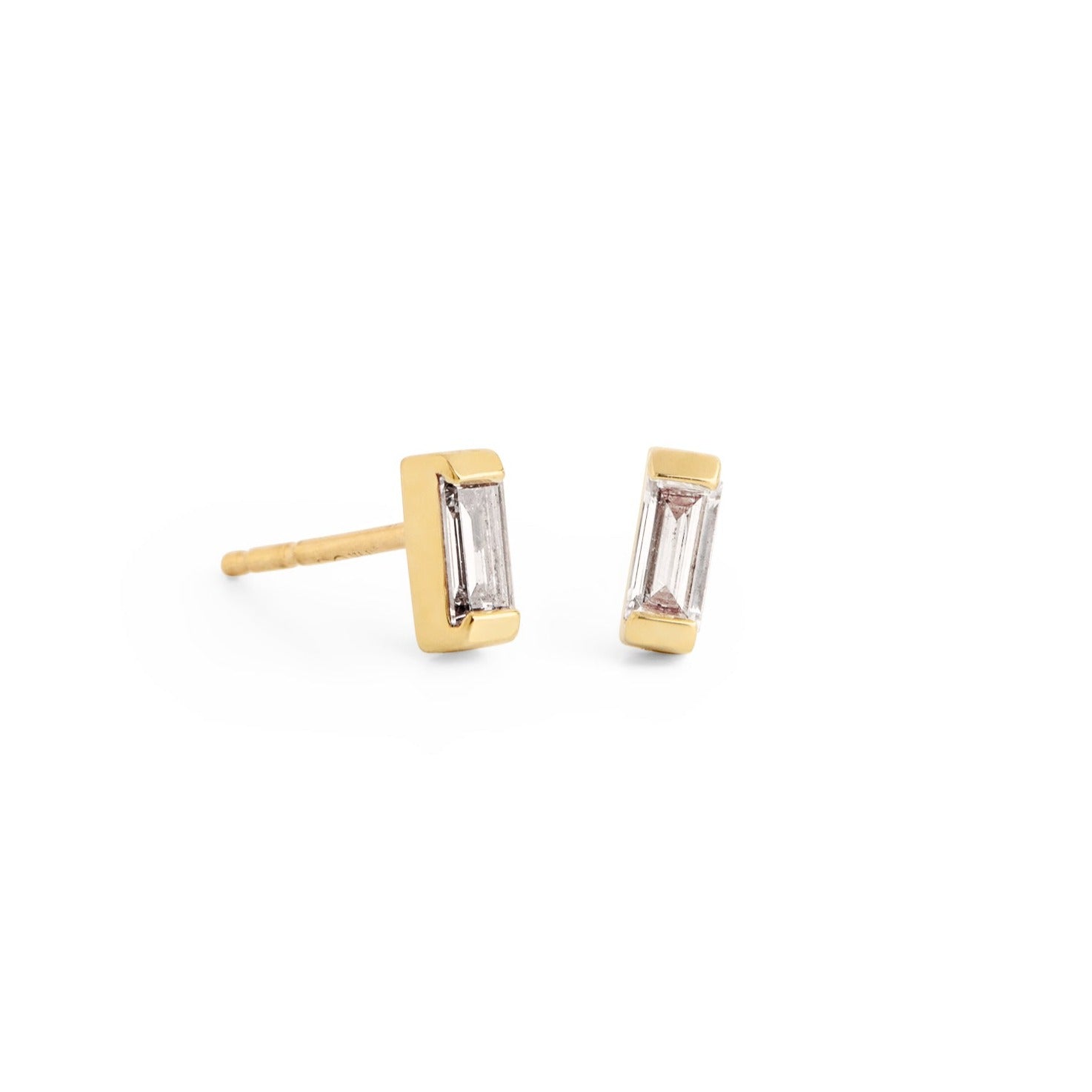 Diamond Baguette Studs